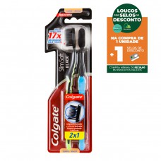 Escova Dental Colgate Slim Soft Black Macia 2un Promo Leve 2 Pague 1