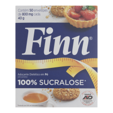 Adoçante De Sucralose Em Pó Finn 40g Caixa Com 50 Envelopes De 800mg